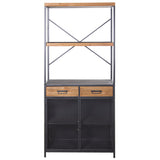 Shelves Alexandra House Living Brown Black Metal 80 x 180 x 40 cm-3