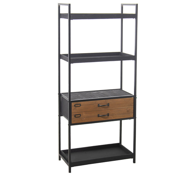 Shelves Alexandra House Living Brown Black Metal 60 x 140 x 30 cm-0