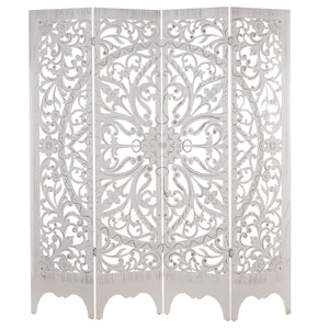 Folding screen Alexandra House Living White Wood 160 x 2,4 x 180 cm-0