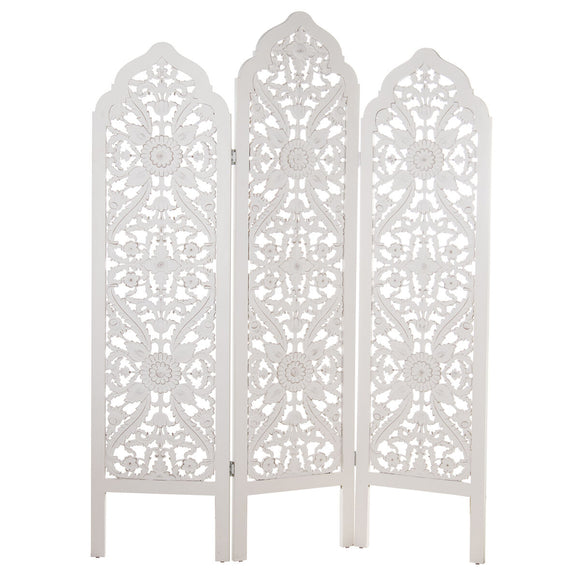 Folding screen Alexandra House Living White Wood 135 x 194 x 2 cm-0