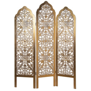 Folding screen Alexandra House Living Golden Wood 135 x 184 x 2 cm-0