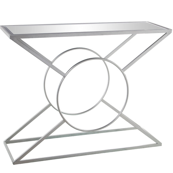 Console Alexandra House Living Transparent Silver Metal 100 x 79 x 32 cm-0