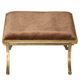 Bench Alexandra House Living Brown Golden Velvet Metal 60 x 46 x 37 cm-3