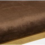 Bench Alexandra House Living Brown Golden Velvet Metal 60 x 46 x 37 cm-1