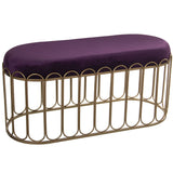 Bench Alexandra House Living Violet Golden Velvet Metal 100 x 47 x 40 cm-0