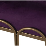 Bench Alexandra House Living Violet Golden Velvet Metal 100 x 47 x 40 cm-1