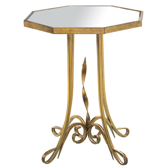 Side table Alexandra House Living Transparent Golden 48 x 60 x 48 cm-0