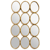 Wall mirror Alexandra House Living Golden Metal 12 x 16 cm 9 x 68 x 40 cm Circular Oval-0