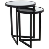 Set of 2 tables Alexandra House Living Black Silver-1