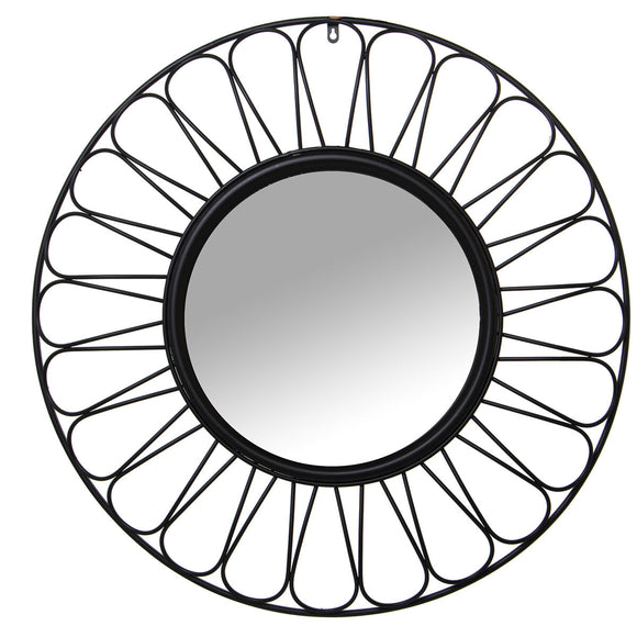 Wall mirror Alexandra House Living Black Metal 6 x 77 x 78 cm Circular-0