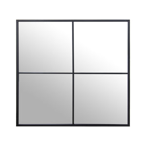 Wall mirror Alexandra House Living Black Metal Window 5 x 73 x 73 cm-0