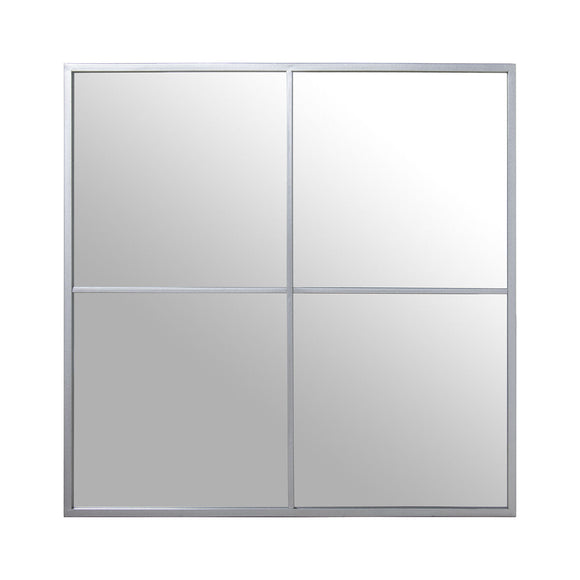 Wall mirror Alexandra House Living Silver Metal Window 5 x 73 x 73 cm-0