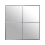 Wall mirror Alexandra House Living Silver Metal Window 5 x 73 x 73 cm-0