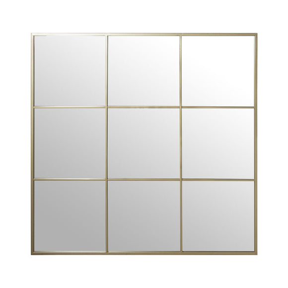 Wall mirror Alexandra House Living Golden Metal Window 6 x 113 x 113 cm-0