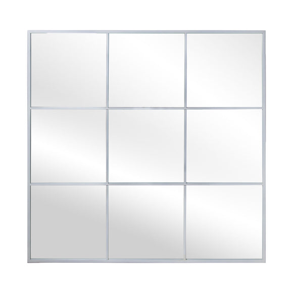 Wall mirror Alexandra House Living White Metal Window 6 x 113 x 113 cm-0