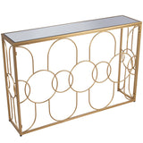 Console Alexandra House Living Transparent Golden Metal 120 x 80 x 28 cm-0