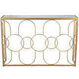 Console Alexandra House Living Transparent Golden Metal 120 x 80 x 28 cm-5