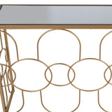 Console Alexandra House Living Transparent Golden Metal 120 x 80 x 28 cm-2