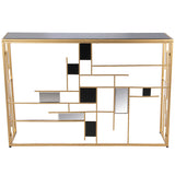 Console Alexandra House Living Grey Golden Metal 120 x 80 x 28 cm-5