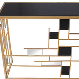 Console Alexandra House Living Grey Golden Metal 120 x 80 x 28 cm-1