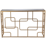 Console Alexandra House Living Transparent Golden Metal 120 x 80 x 28 cm-5