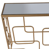 Console Alexandra House Living Transparent Golden Metal 120 x 80 x 28 cm-2