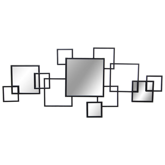 Wall mirror Alexandra House Living Black Metal 7 x 113 x 53 cm-0