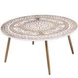 Centre Table Alexandra House Living White Brown Metal 90 x 42 x 90 cm-0