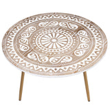 Centre Table Alexandra House Living White Brown Metal 90 x 42 x 90 cm-3