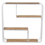 Shelve Alexandra House Living White Brown Metal 70 x 70 x 15 cm-4