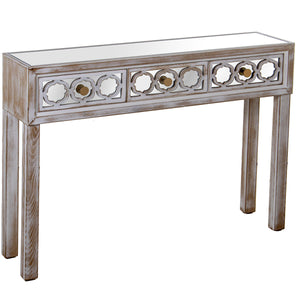 Console Alexandra House Living Transparent Golden Wood 110 x 80 x 25 cm-0