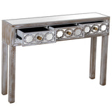 Console Alexandra House Living Transparent Golden Wood 110 x 80 x 25 cm-4