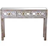 Console Alexandra House Living Transparent Golden Wood 110 x 80 x 25 cm-1