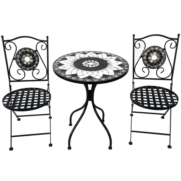 Table set with 2 chairs Alexandra House Living Multicolour 60 x 71 x 60 cm Mosaic-0