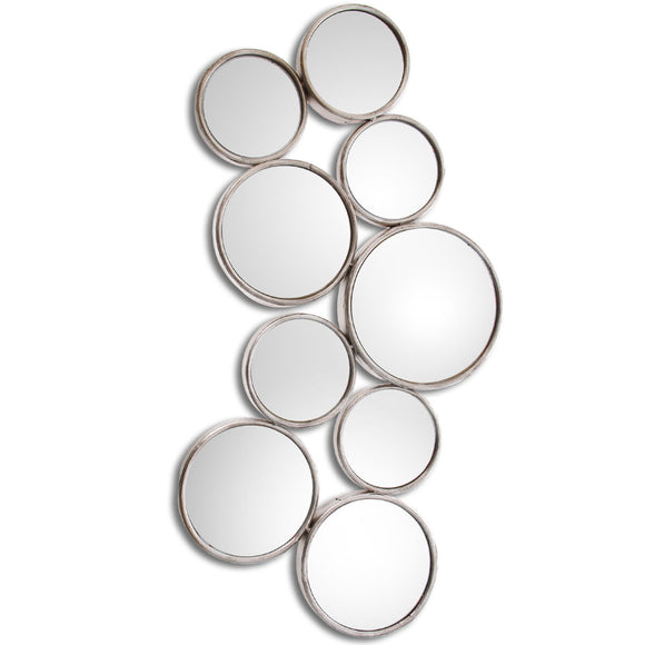 Wall mirror Alexandra House Living Silver Metal Circles 6 x 87 x 45 cm Circular-0