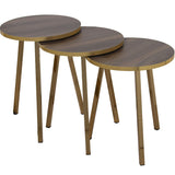 Set of 3 tables Alexandra House Living Brown Golden Wood-0