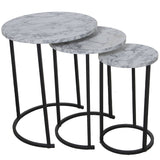 Set of 3 tables Alexandra House Living Black Grey Wood-4