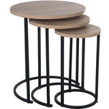 Set of 3 tables Alexandra House Living Brown Black Wood-6