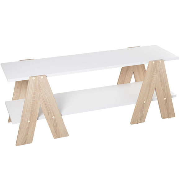 TV Table Alexandra House Living White Brown 120 x 46 x 38 cm-0