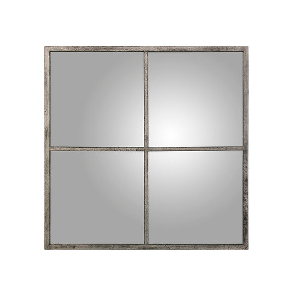 Wall mirror Alexandra House Living Black Silver Metal Window 7 x 79 x 80 cm-0