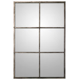 Wall mirror Alexandra House Living Black Silver Metal Window 9 x 114 x 79 cm-0