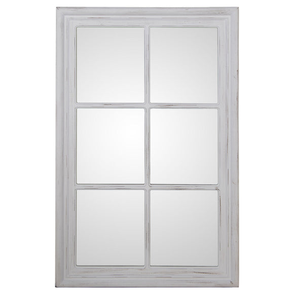 Wall mirror Alexandra House Living White Wood Worn Window 5 x 101 x 65 cm-0