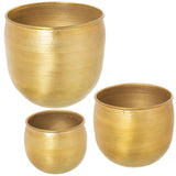 Set of Planters Alexandra House Living Golden Aluminium (3 Pieces)-0