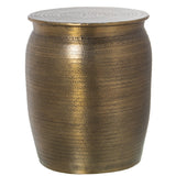 Stool Alexandra House Living Golden Metal 35 x 41 x 35 cm Engraving-3