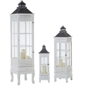 Lanterns Alexandra House Living White Wood Crystal Fir wood (3 Pieces)-0