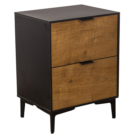 Nightstand Alexandra House Living Brown Black Metal 45 x 60 x 35 cm-0