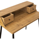 Desk with Drawers Alexandra House Living Natural Metal 100 x 57 x 93 cm-2