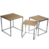 Set of 3 tables Alexandra House Living Brown Wood-2