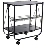 Serving trolley Alexandra House Living Black 68 x 70 x 40 cm Foldable-0