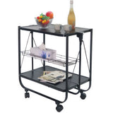 Serving trolley Alexandra House Living Black 68 x 70 x 40 cm Foldable-2